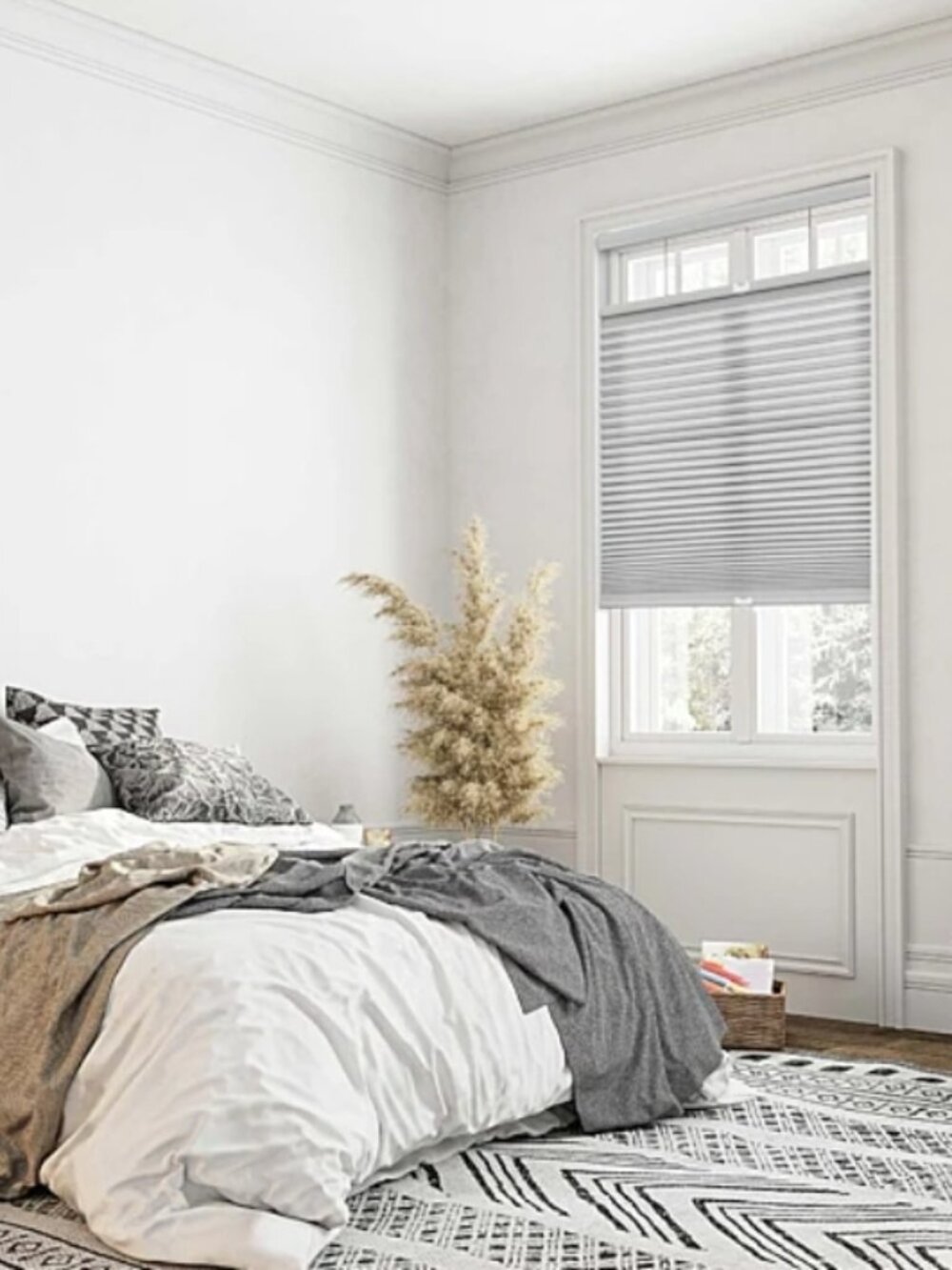 Cordless Top-Down Bottom-Up Shade 24'' x 64'' Light Gray Celluar Window Shade